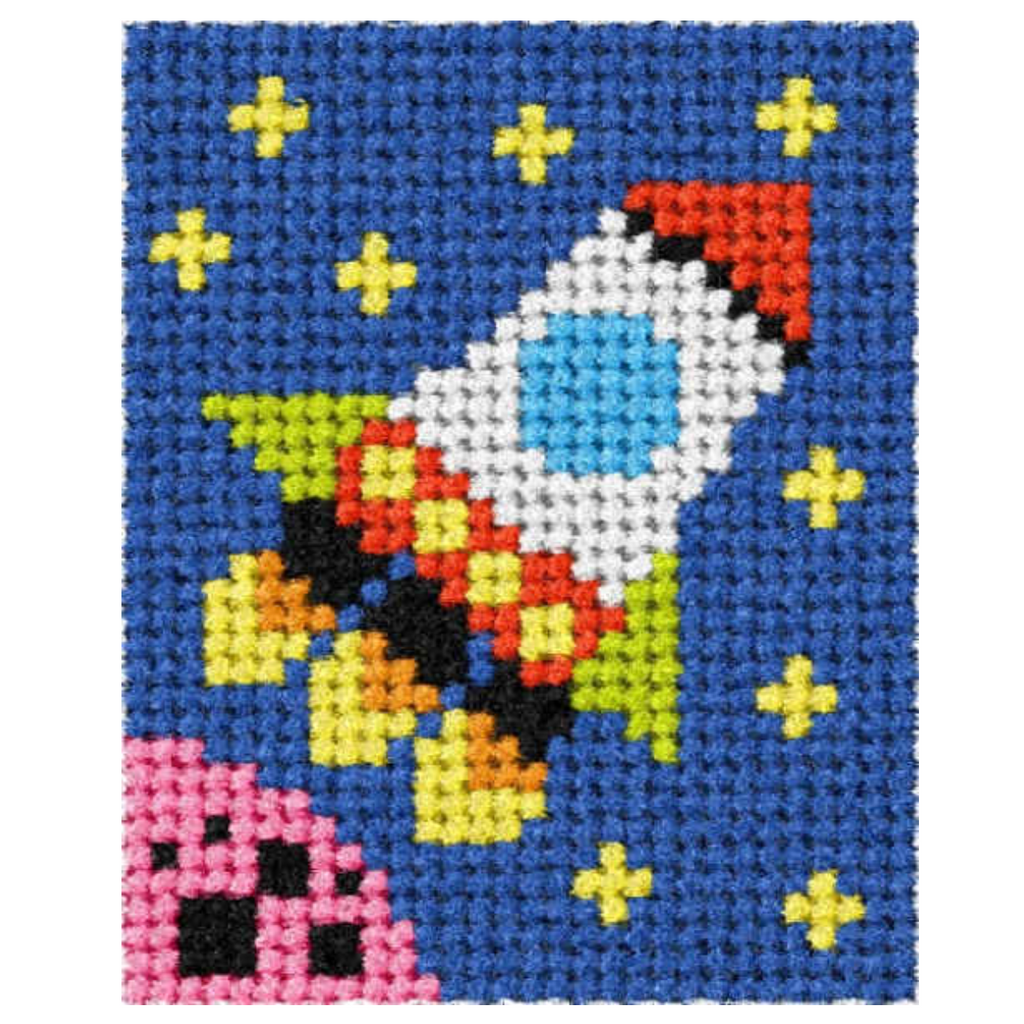 Kids Needlepoint Kit -  : My First Embroidery : Rocket
