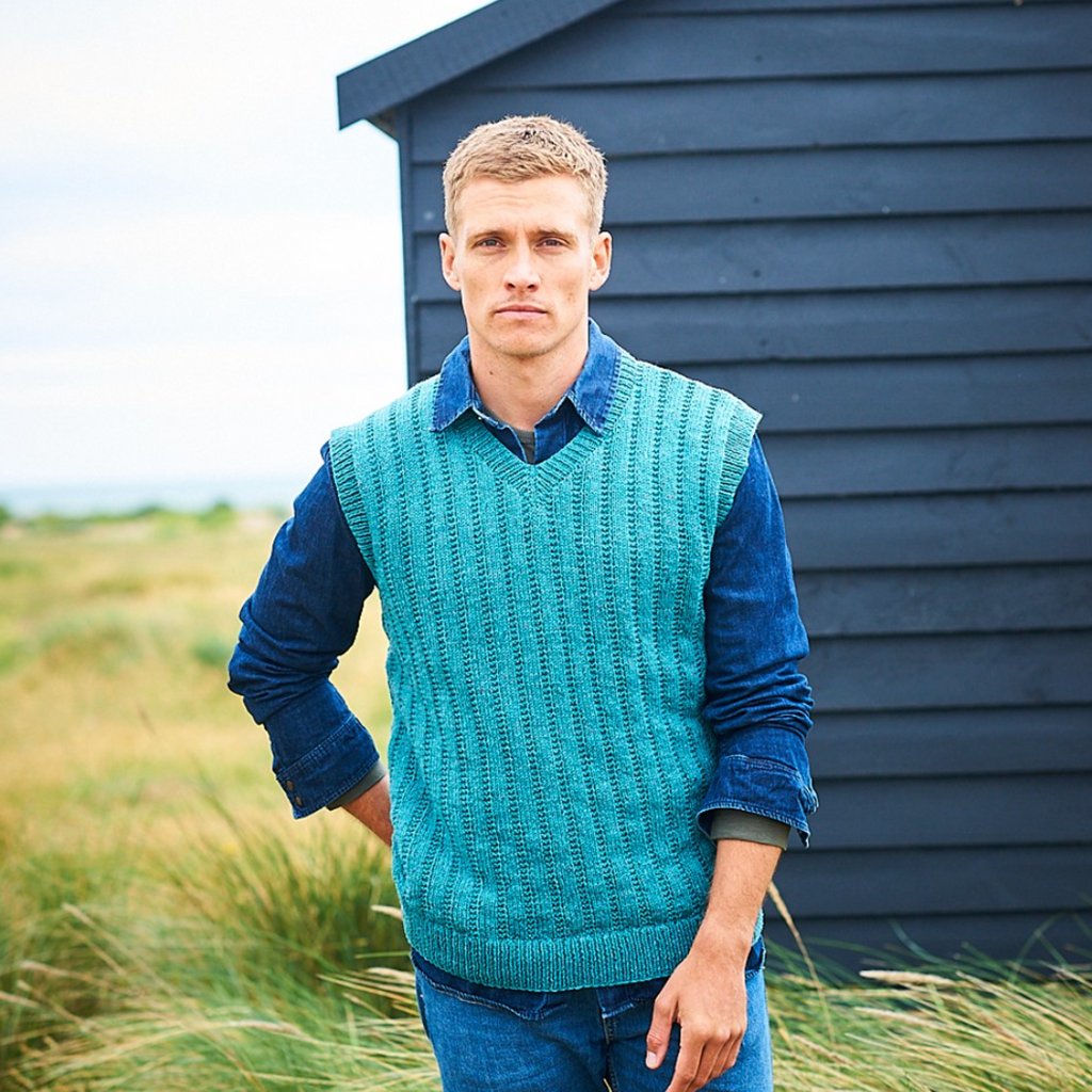 Men's Gilet Tank Knitting Pattern  9953 for Double Knit DK
