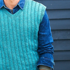 Men's Gilet Tank Knitting Pattern  9953 for Double Knit DK