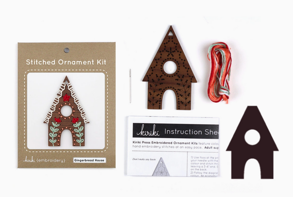 Gingerbread House : DIY Stitched Ornament Kit