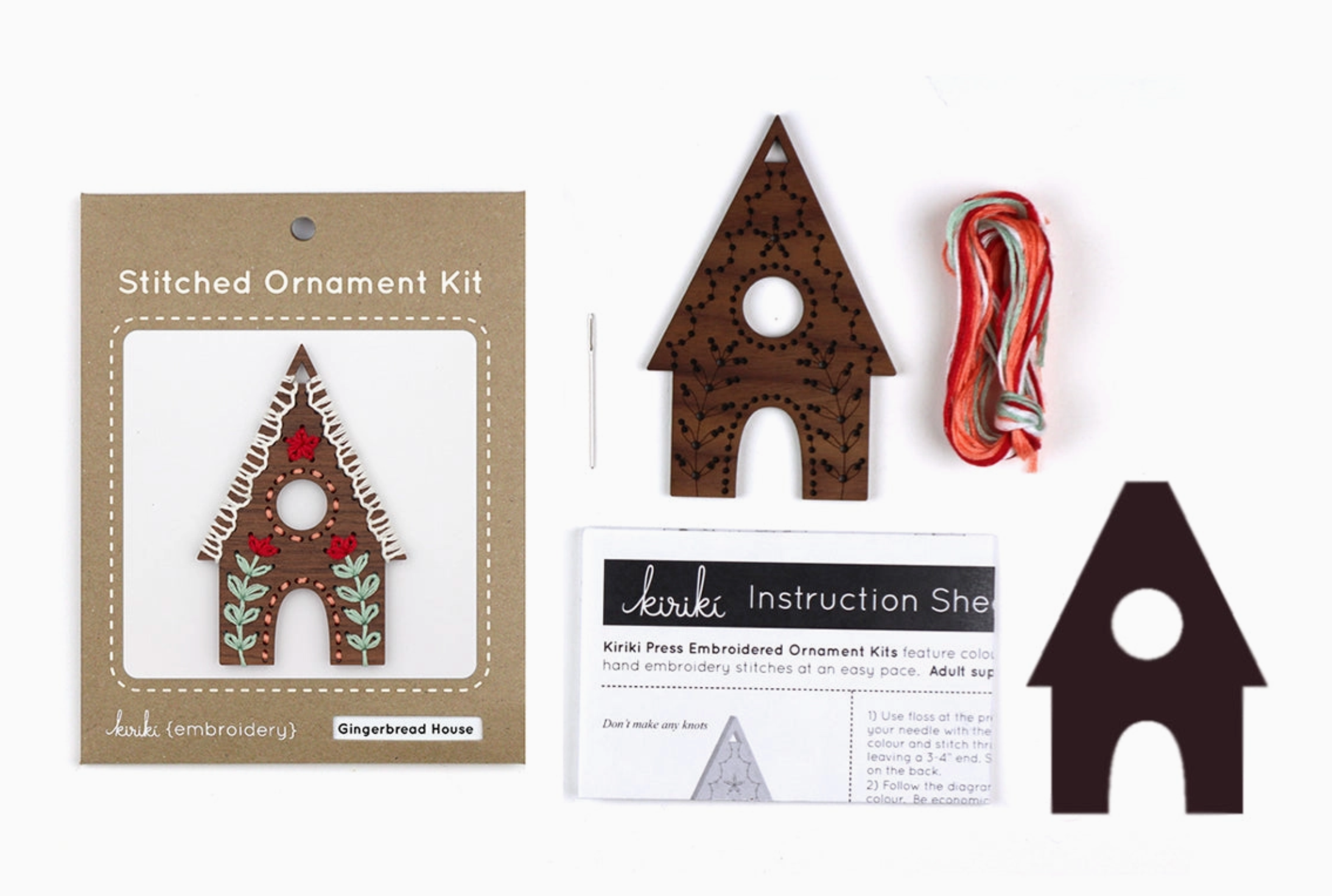 Gingerbread House : DIY Stitched Ornament Kit