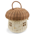Mushroom / Toadstool Rattan Sewing or Craft Basket