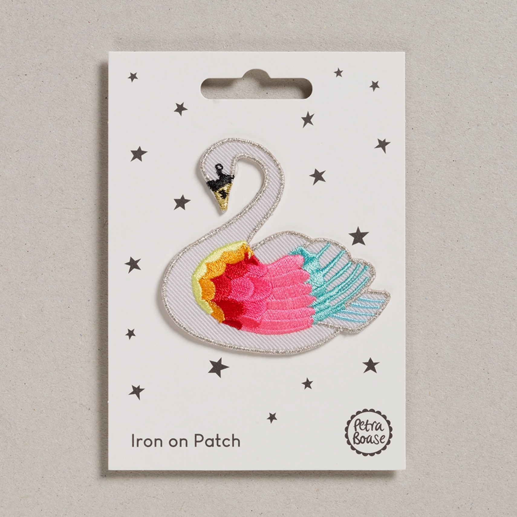 Rainbow Swan Iron On Patch