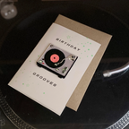 Record Player (Iron On) Greetings Card