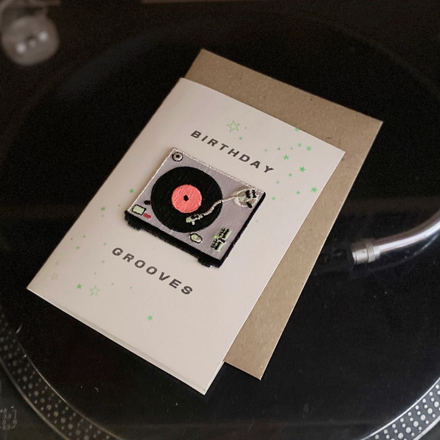 Record Player (Iron On) Greetings Card