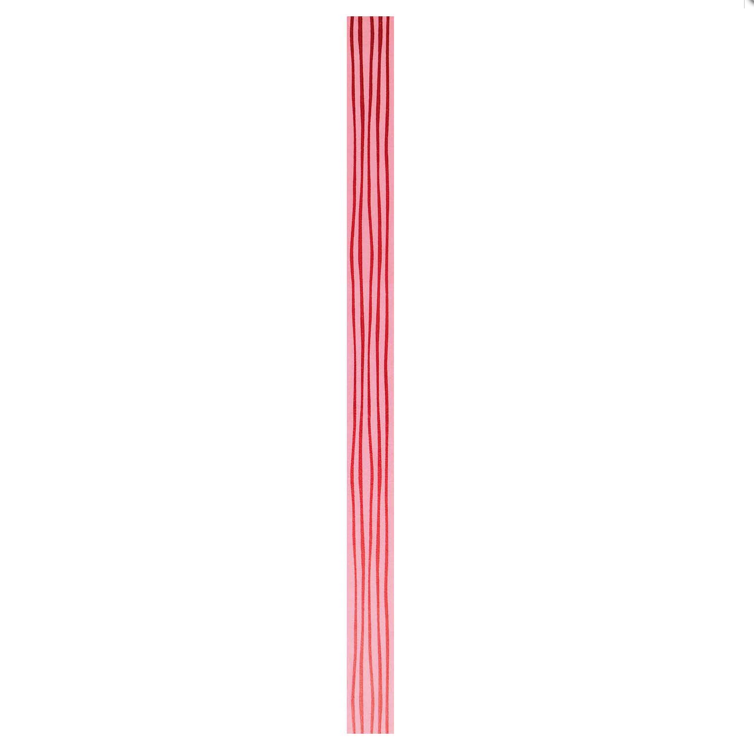 Metallic Tape Washi Red Foil Stripe on Neon Pink