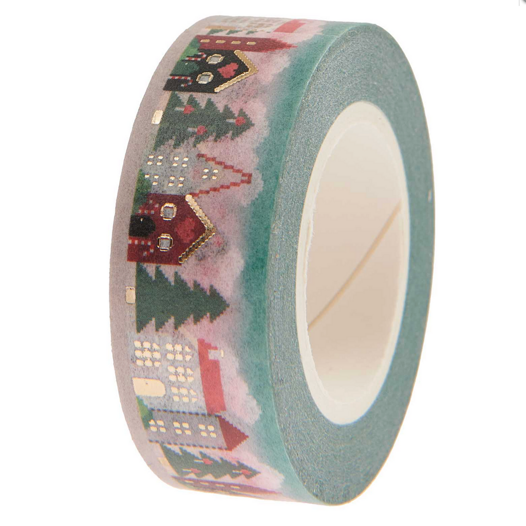 Metallic Tape Washi Winter Scene Houses