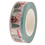 Metallic Tape Washi Winter Scene Houses
