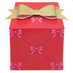 Pink Bows on Red Wrapping Paper