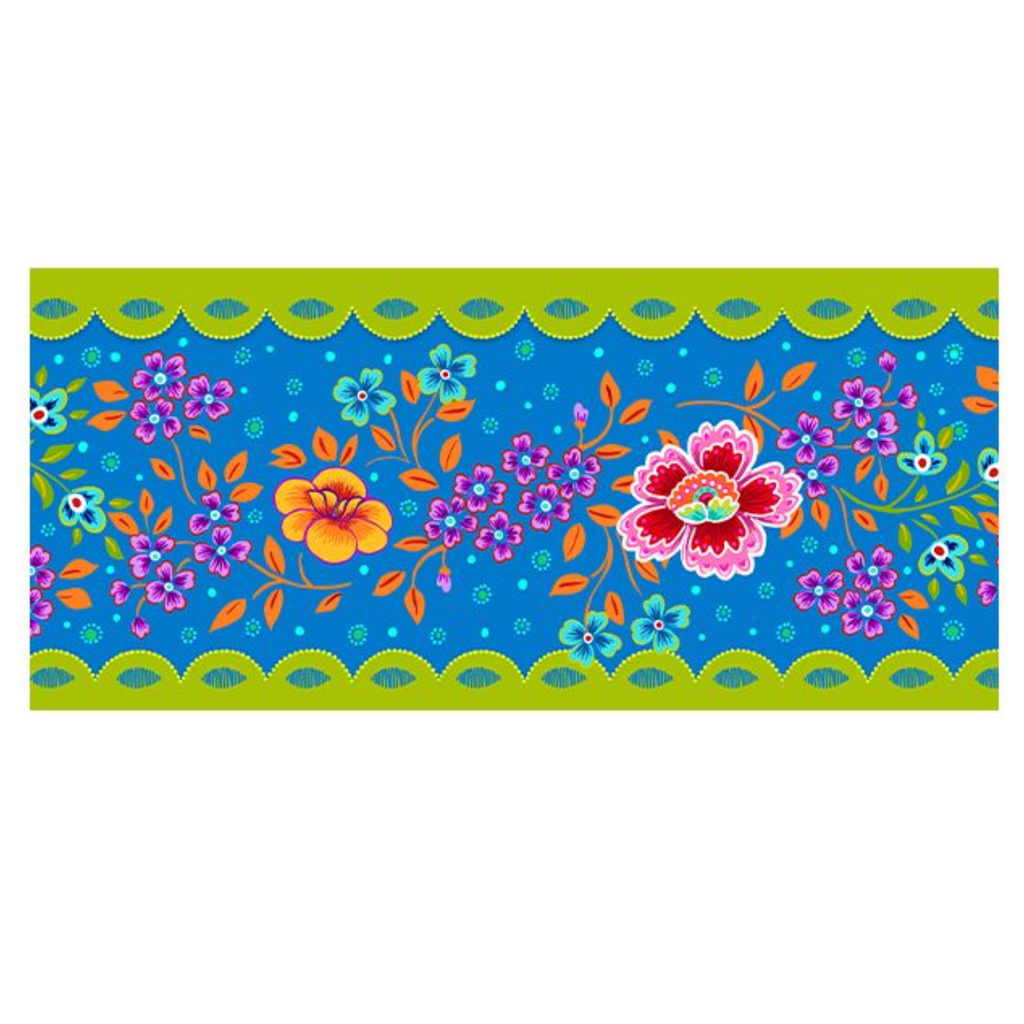 Odile Bailloeul Velvet Border : India Blue : sold by the metre