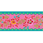 Odile Bailloeul Velvet Border : India Pink : sold by the metre