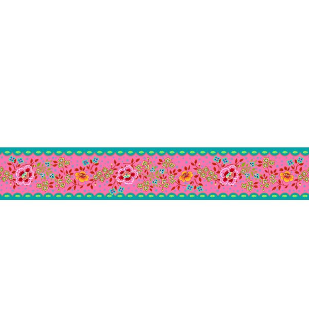 Odile Bailloeul Velvet Border : India Pink : sold by the metre