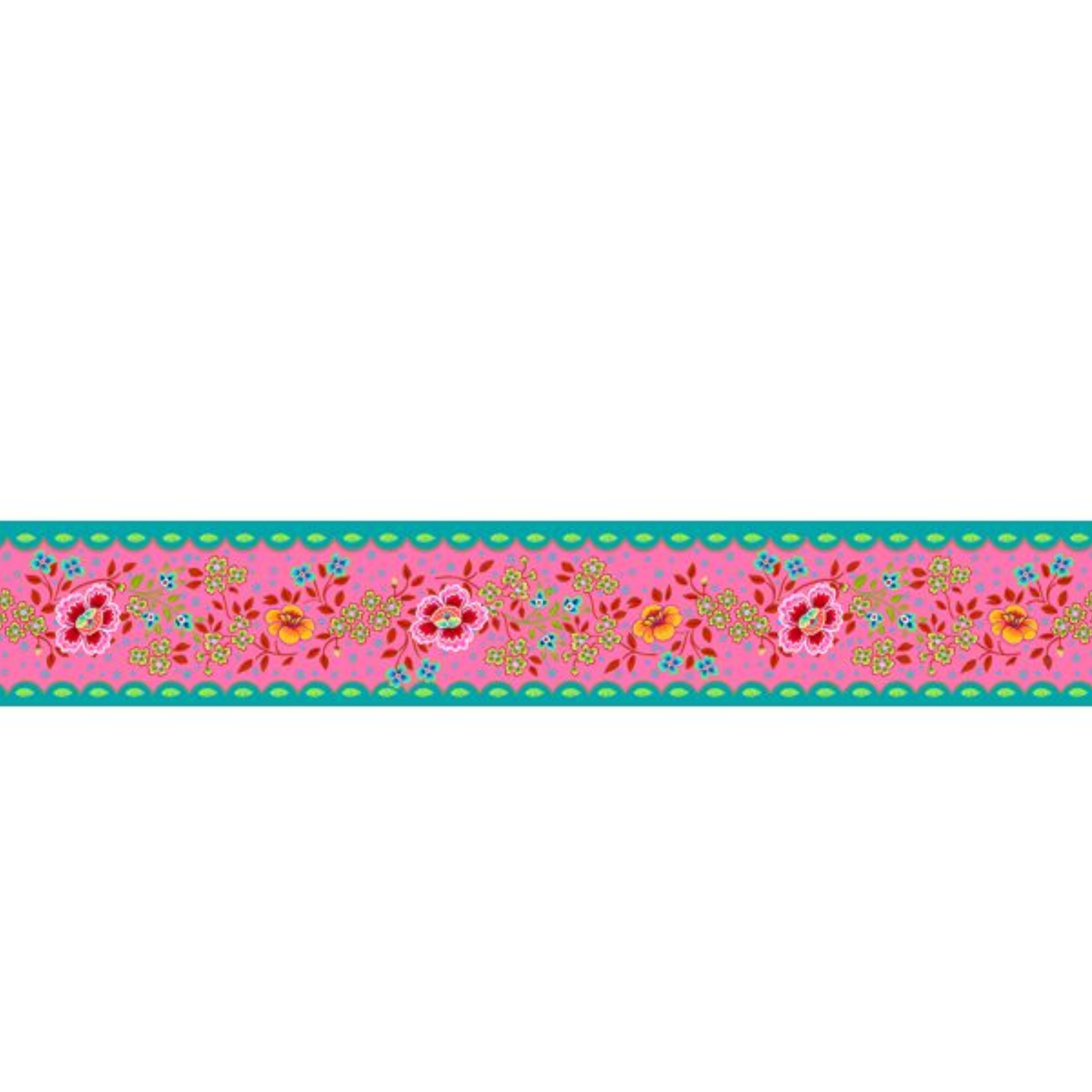 Odile Bailloeul Velvet Border : India Pink : sold by the metre