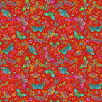 Cotton Fabric HALF METRE : Odile Bailloeul Pushkar Red