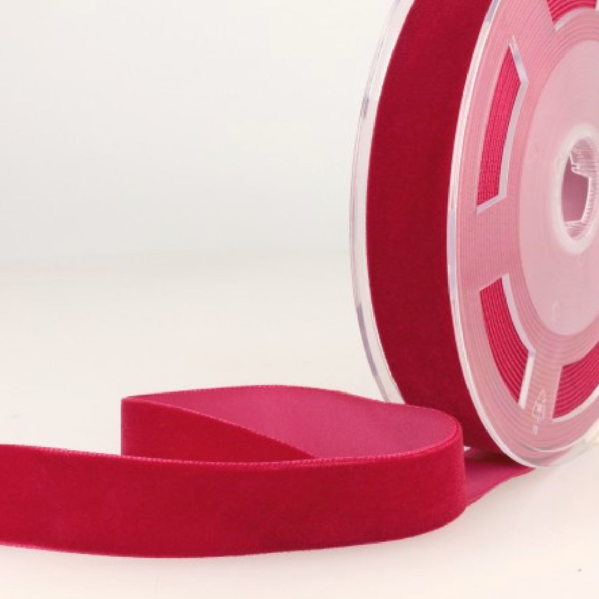 Velvet Ribbon 7mm High Density : Colour 97 Hermes Red