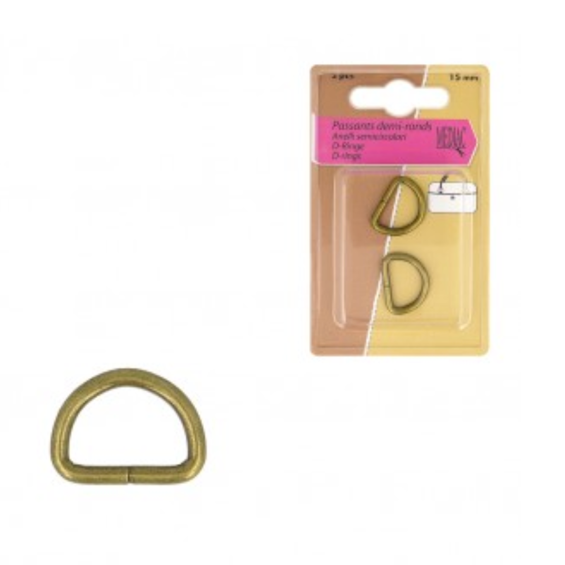 D rings x 2 20mm Bronze