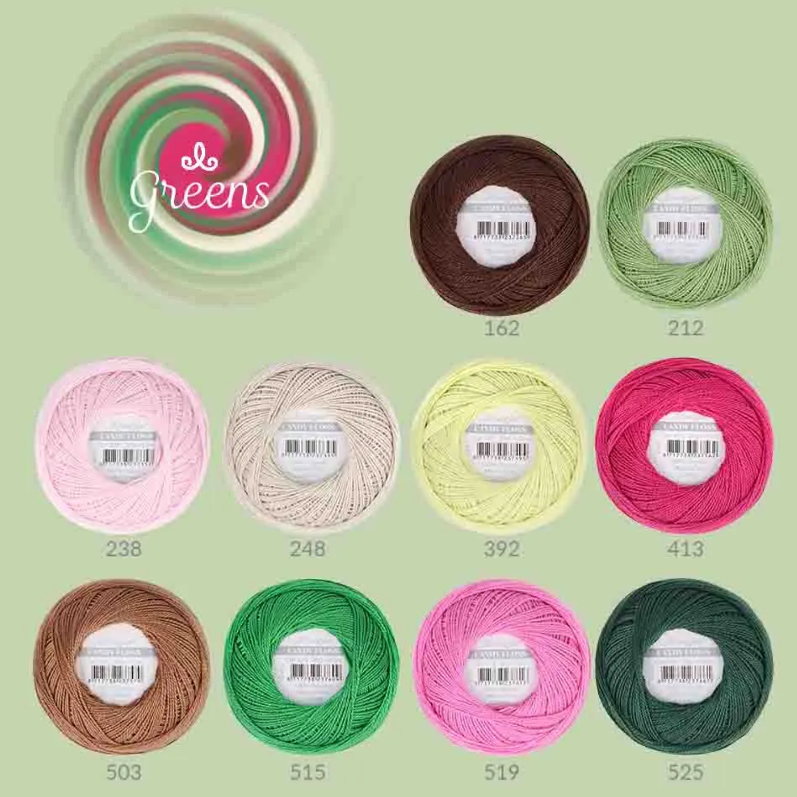 Scheepjes Candy Floss Colour Pack 10x20gr : Greens