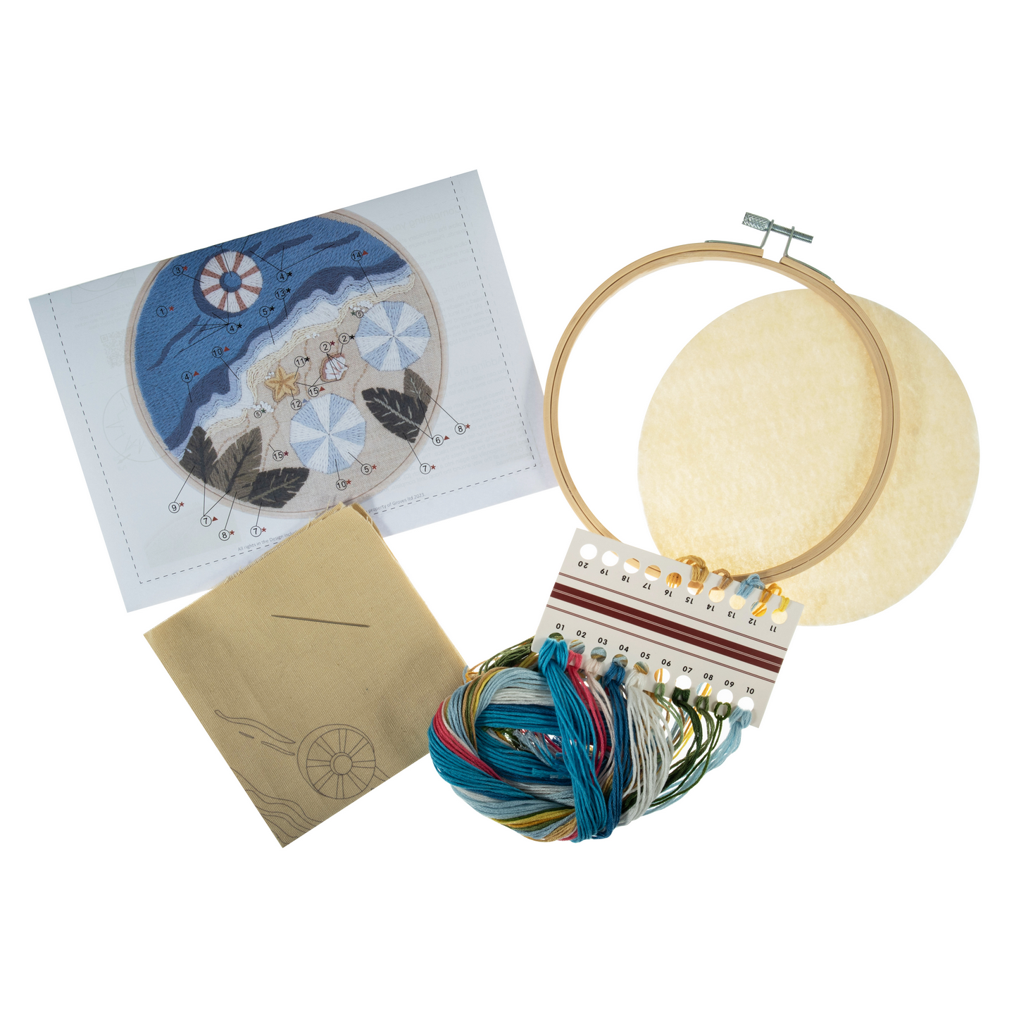 Embroidery Kit with Hoop: Beach