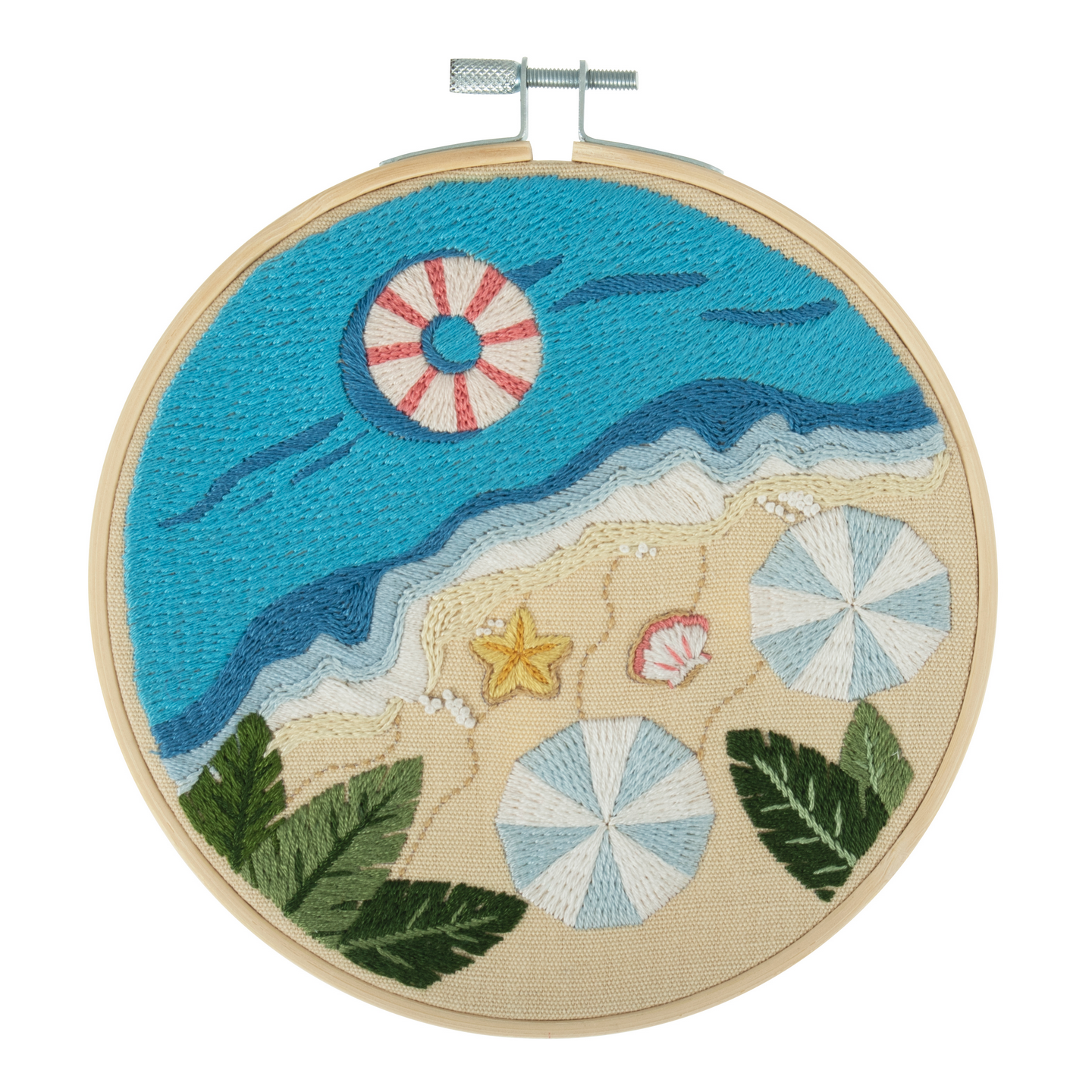 Embroidery Kit with Hoop: Beach