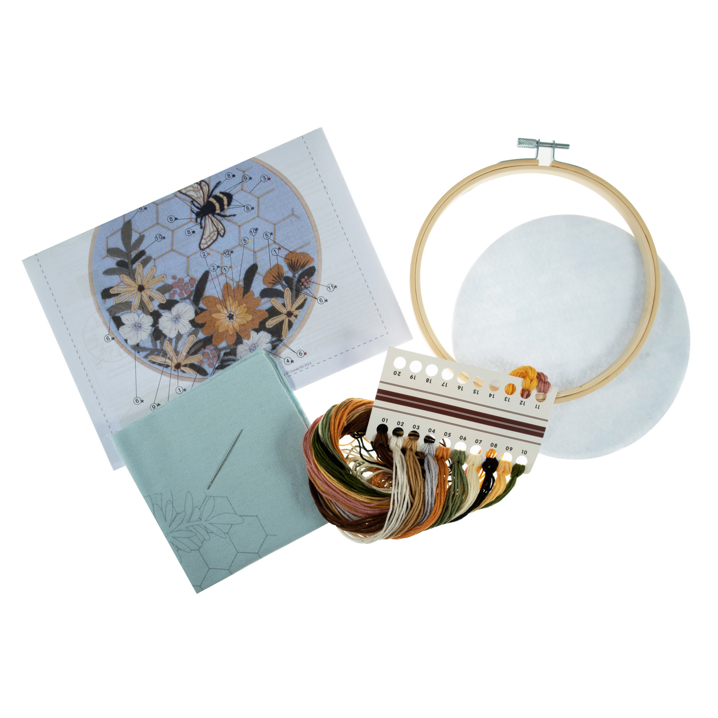 Embroidery Kit with Hoop: Bee
