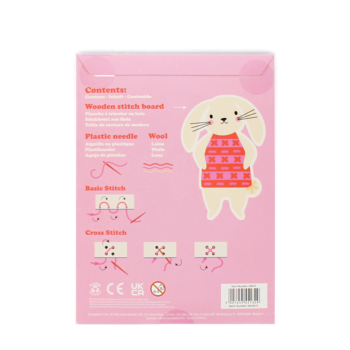 Learn to sew wooden hand-stitch set - Bunny