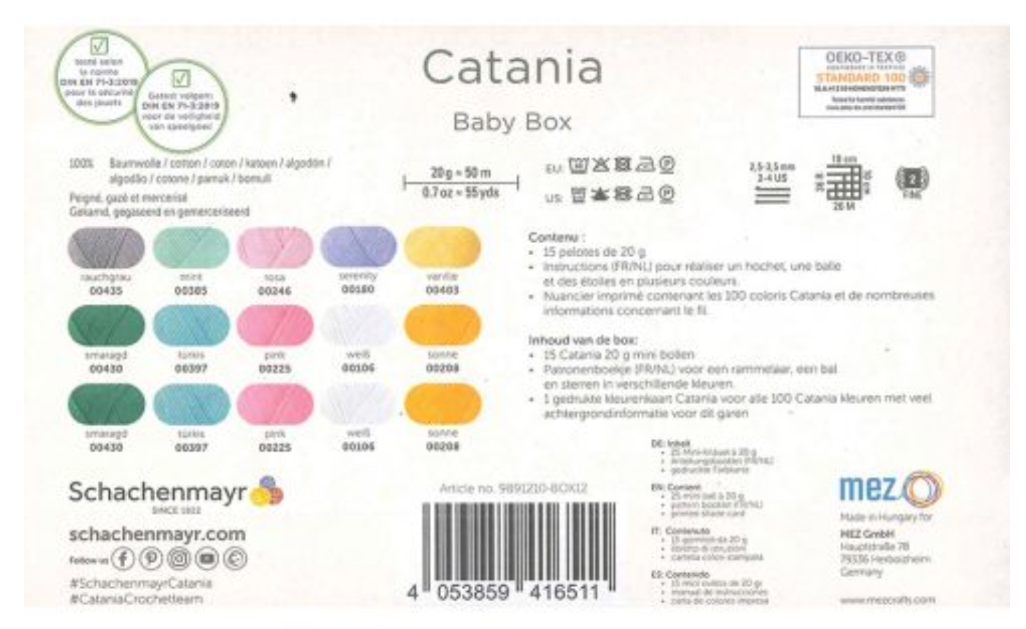 Catania Amigurumi Yarn Box Pack : 15x20g : Baby