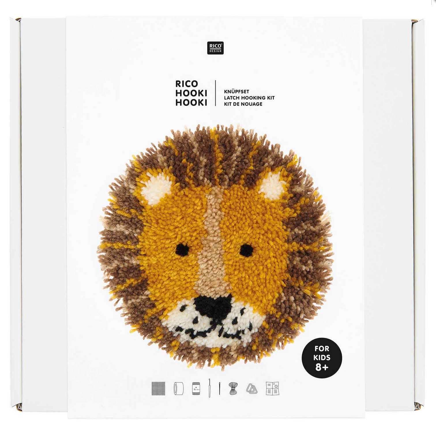 Rico Hooki Hooki Latch Hooking Kit, Lion Picture / Wall Hanging