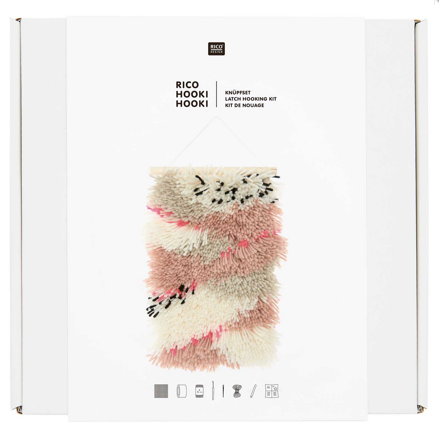 Rico Hooki Hooki Latch Hooking Kit, Neon Landscape Wall Hanging