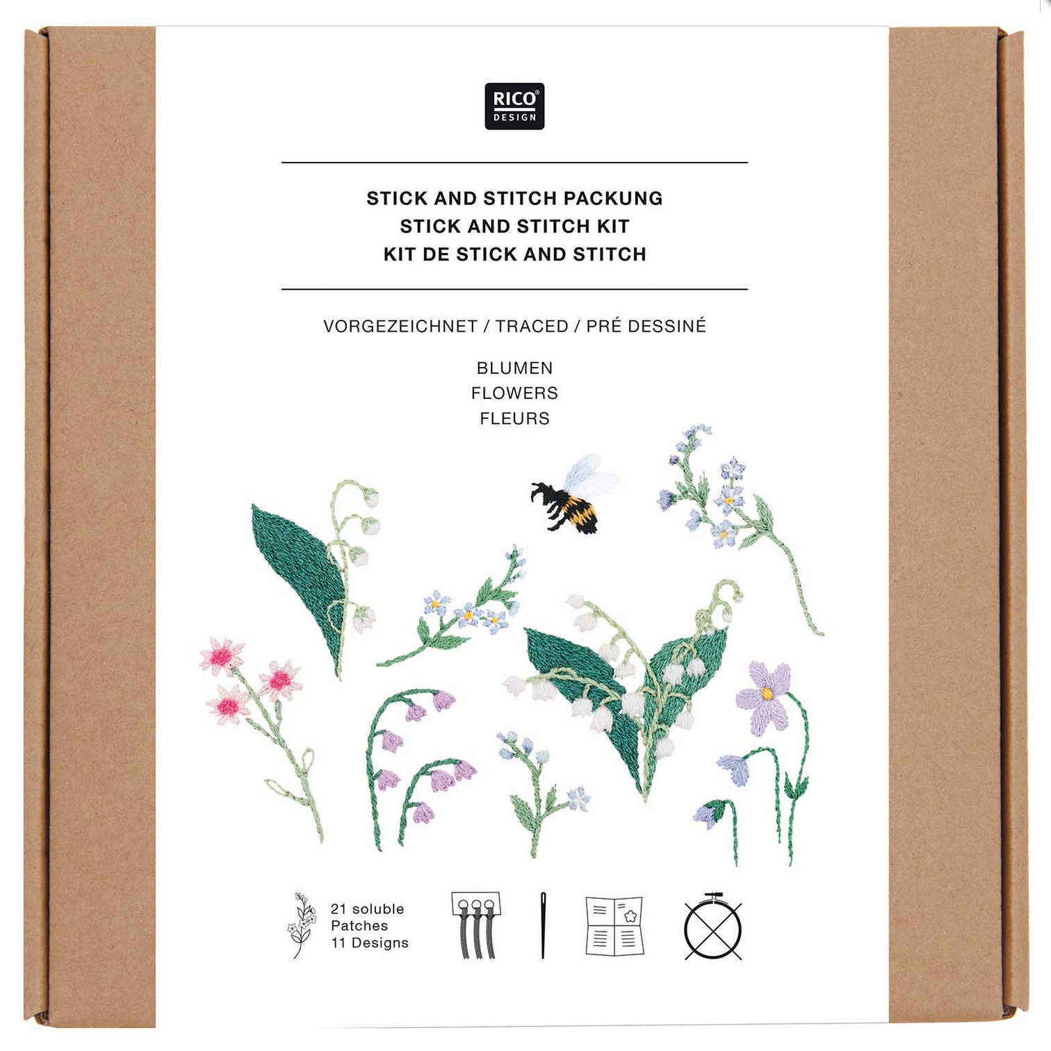 Stitch and Stick Kit : Flowers & Bee