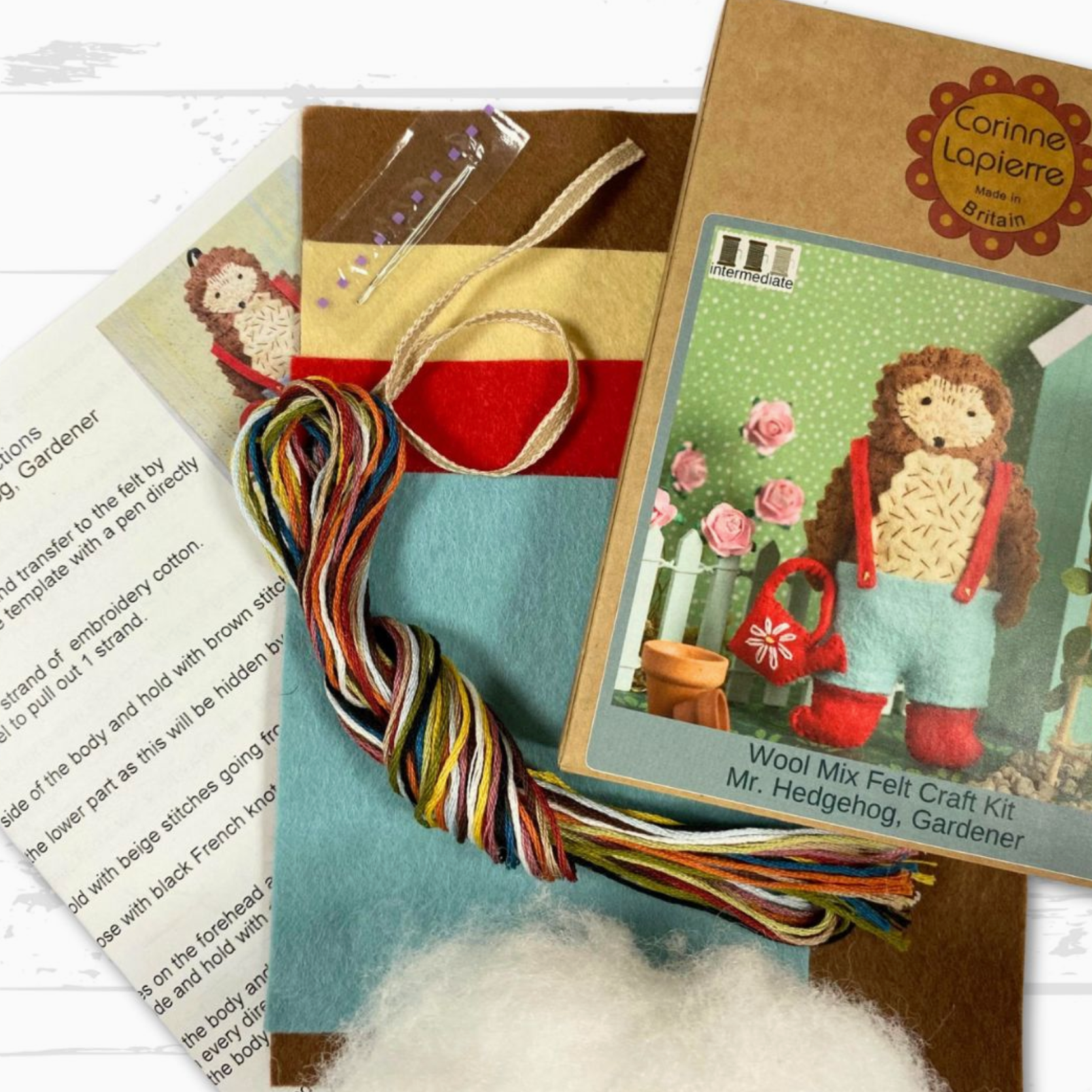 Mr. Hedgehog Gardener Felt Craft Mini Kit