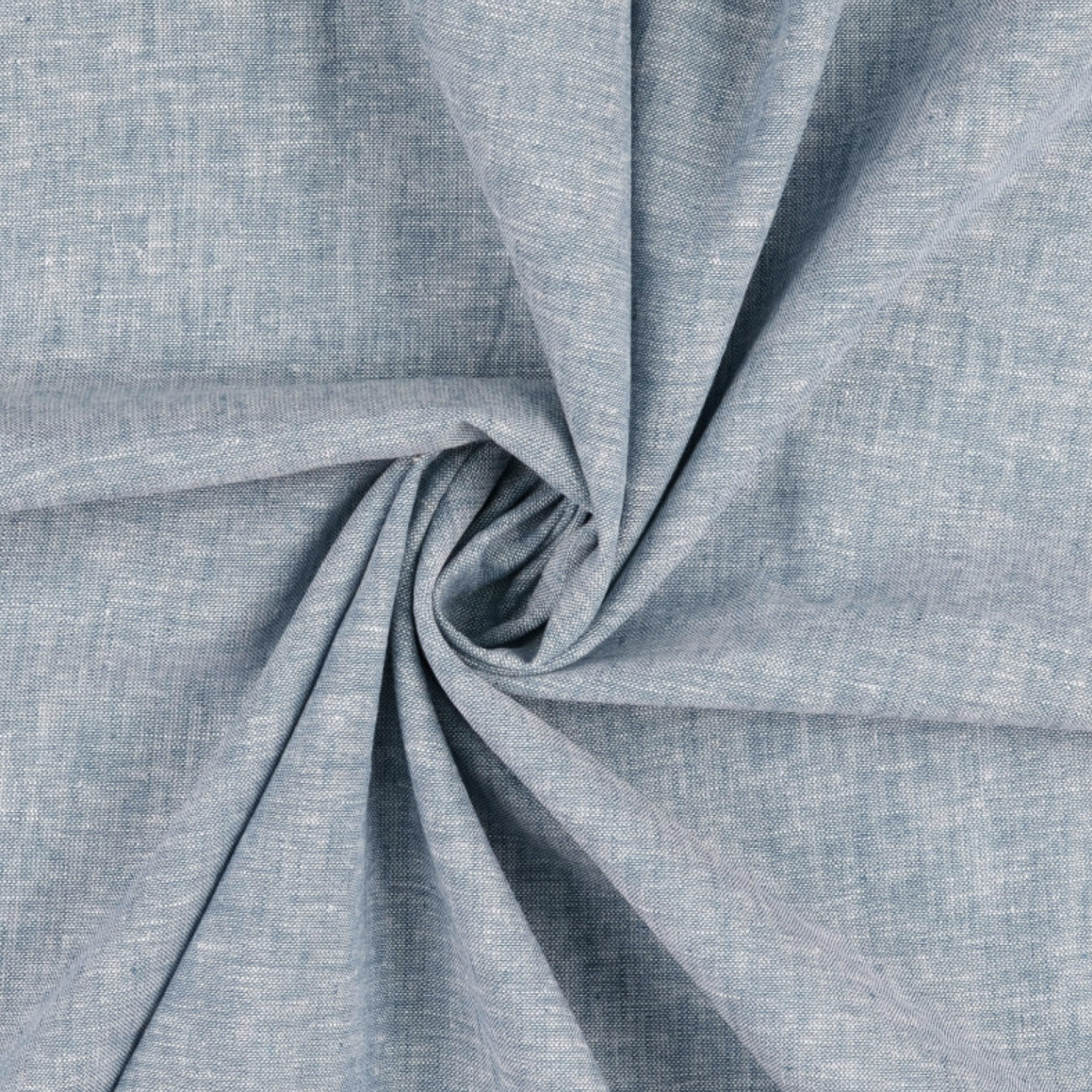 Denim Blue Yarn Dyed Linen Cotton Blend