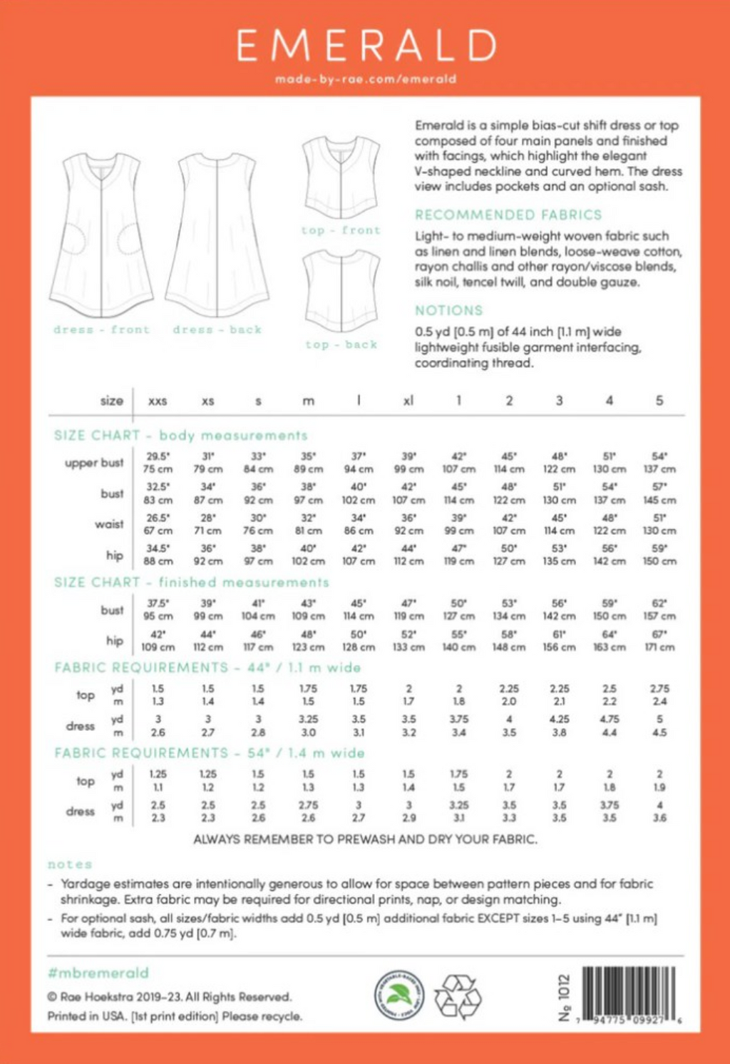 Emerald Dress Pattern from Made By Rae