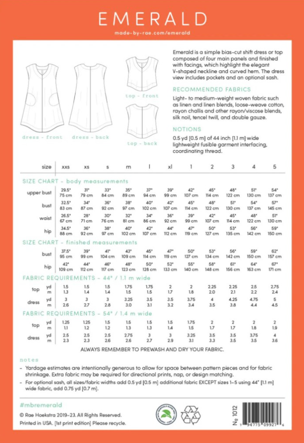 Emerald Dress Pattern from Made By Rae