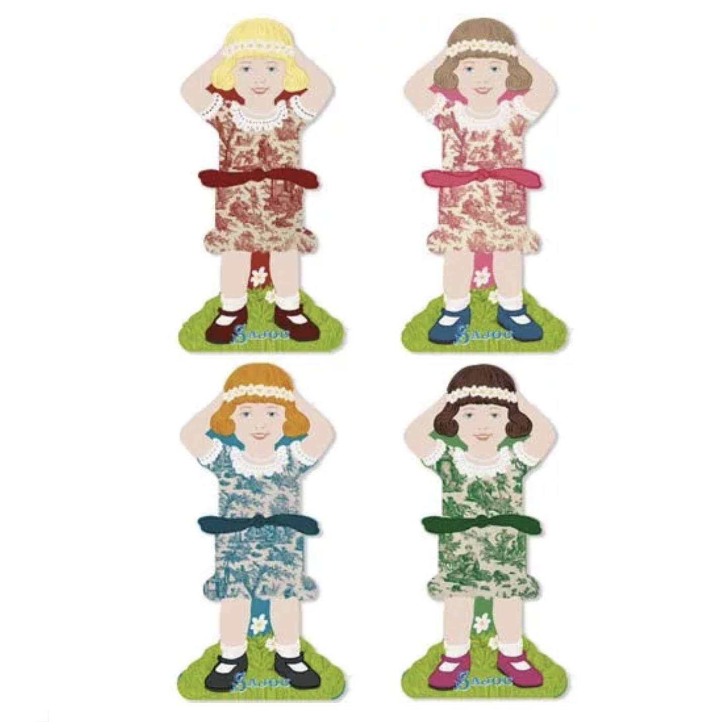 Sajou Little Girl Thread Cards x 4