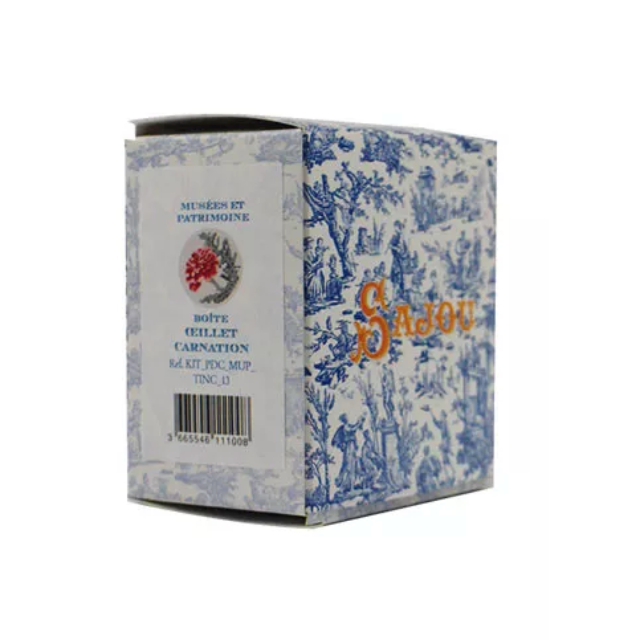 Sajou Round Box Cross Stitch Kit : Flower Carnation Box