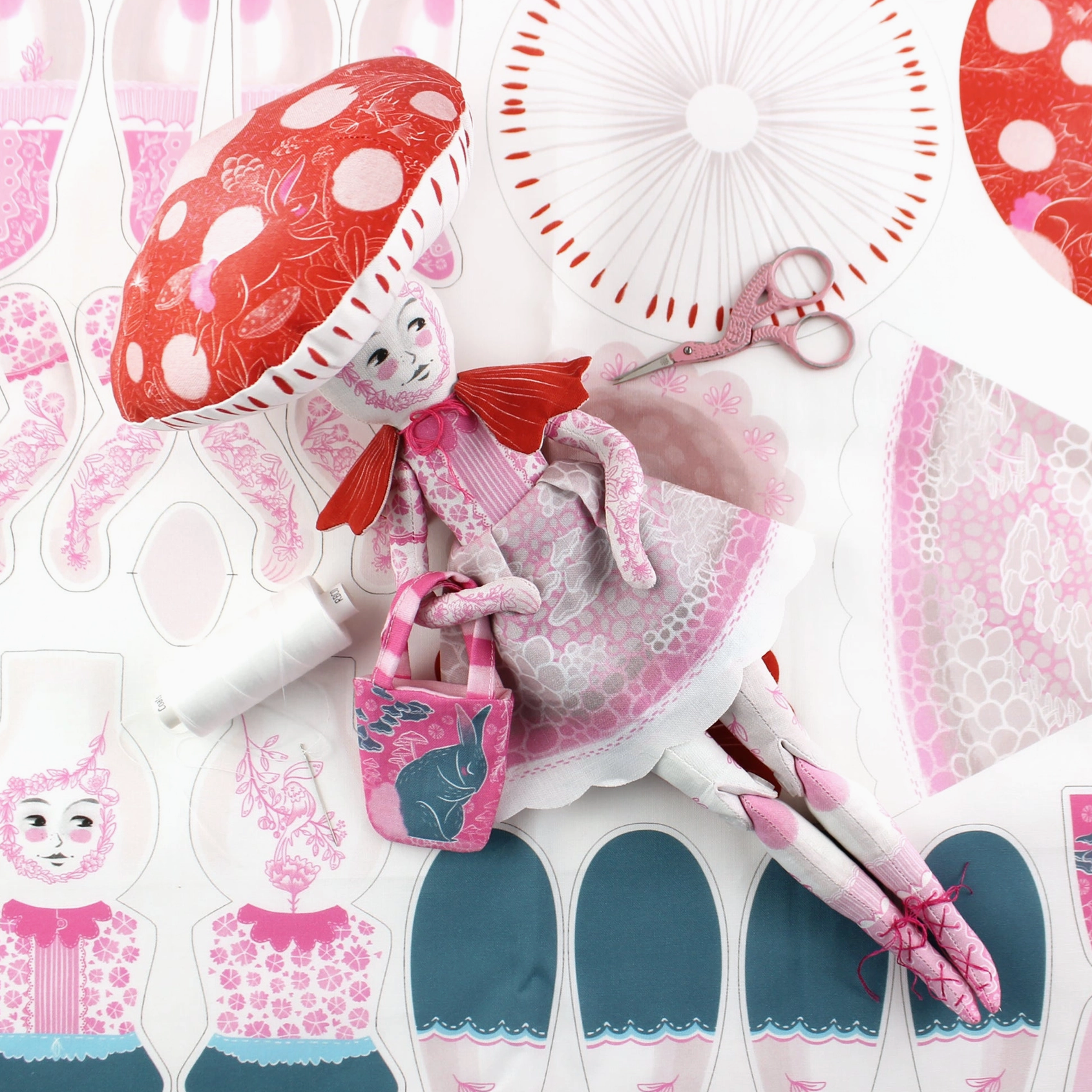 Miss Ella DIY Dolly Kit : Patience the Mushroom Girl + 20 Zen Cards