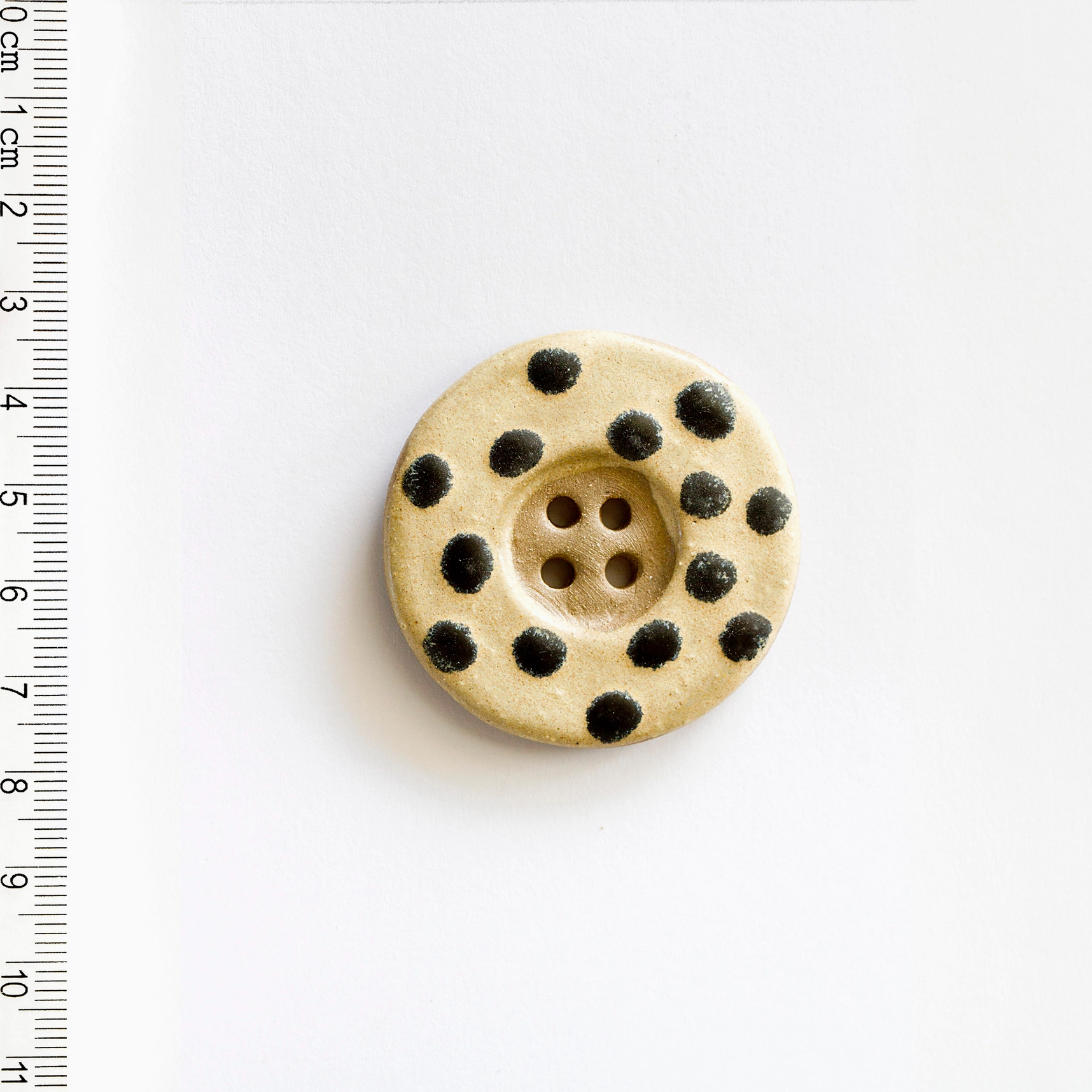Handmade Ceramic Button : Polka Dot Extra Large Sewing Button