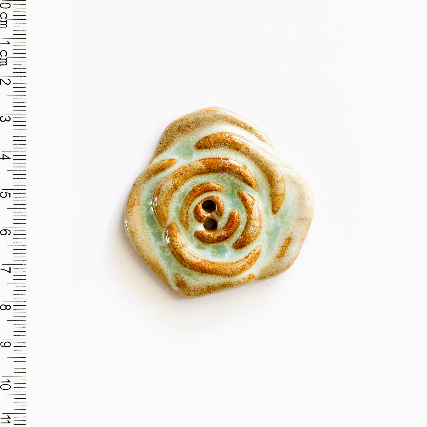 Handmade Ceramic Button : Extra Large Rose Statement Button