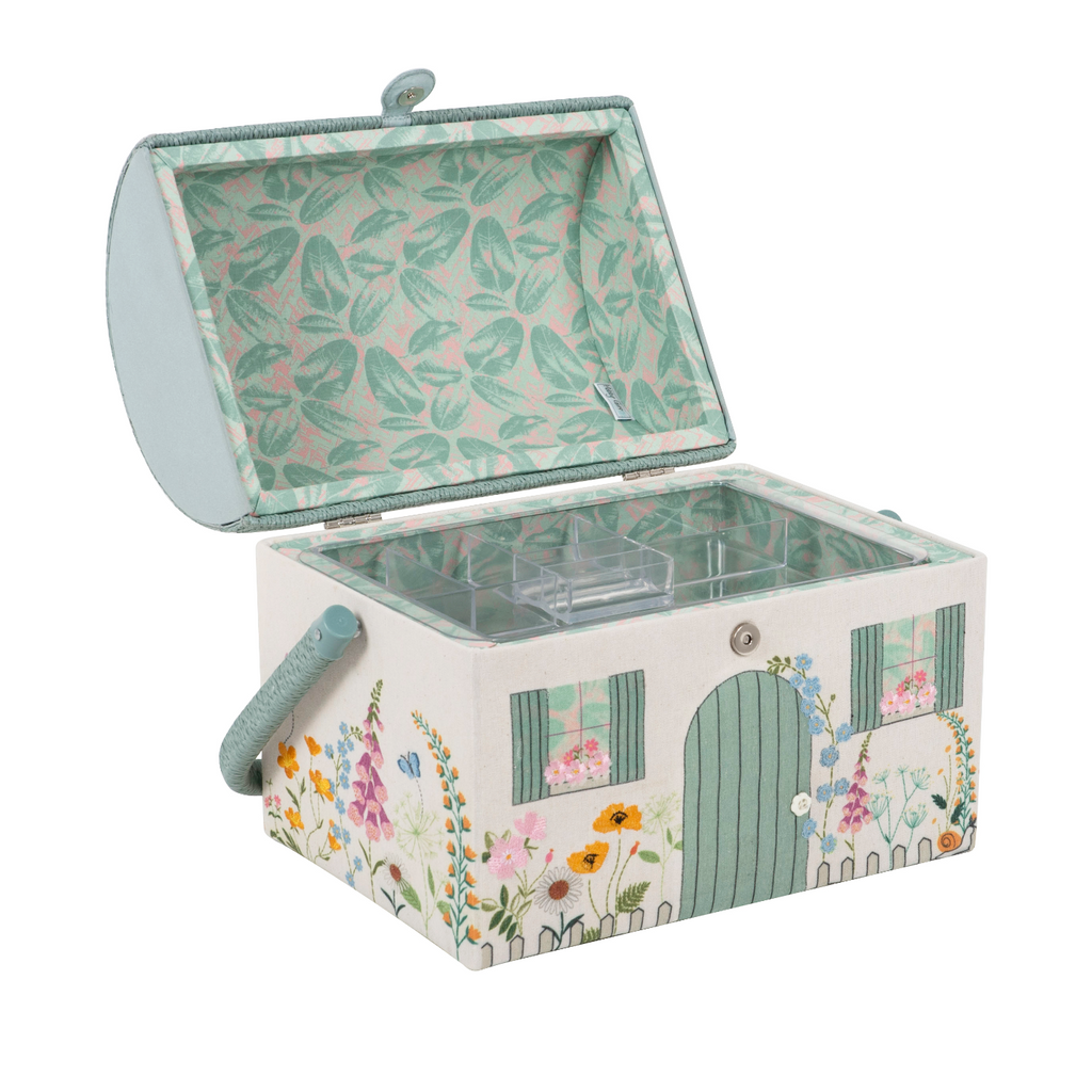 Sewing Box : Embroidered Country Cottage