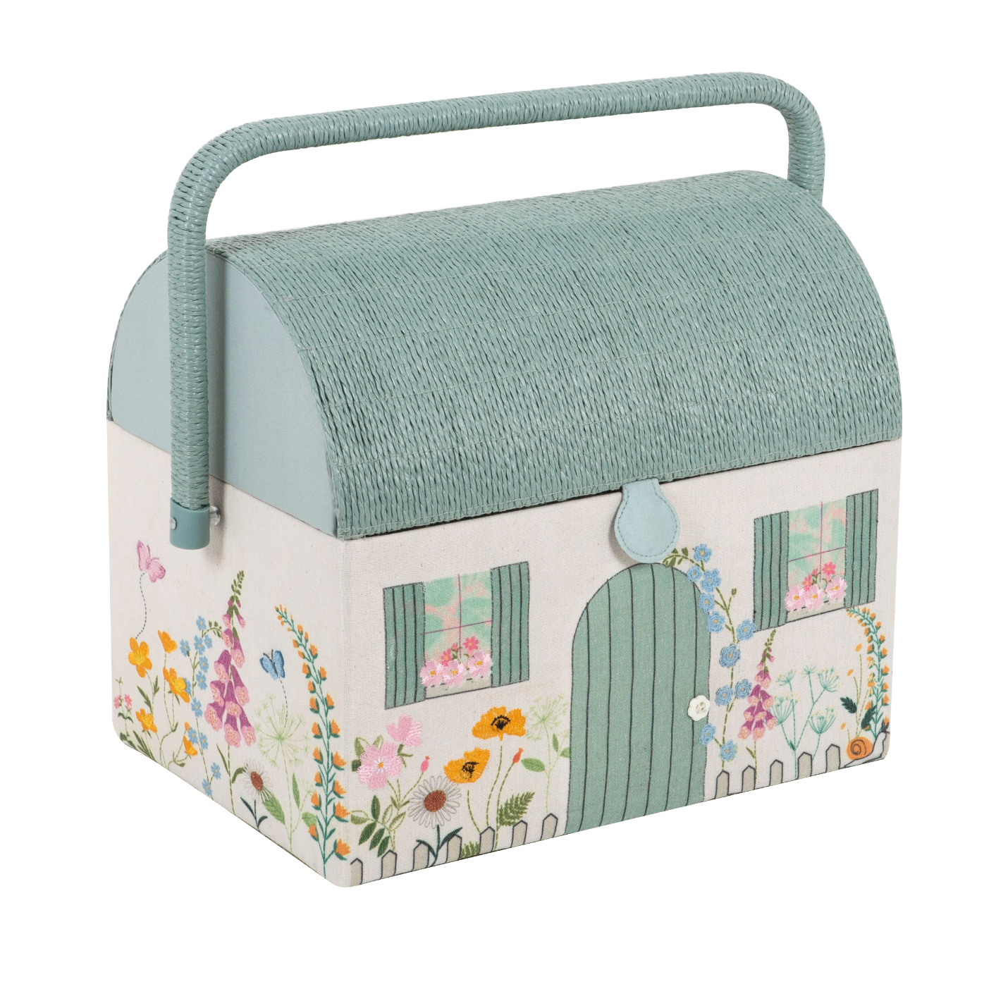 Sewing Box : Embroidered Country Cottage