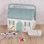 Sewing Box : Embroidered Country Cottage