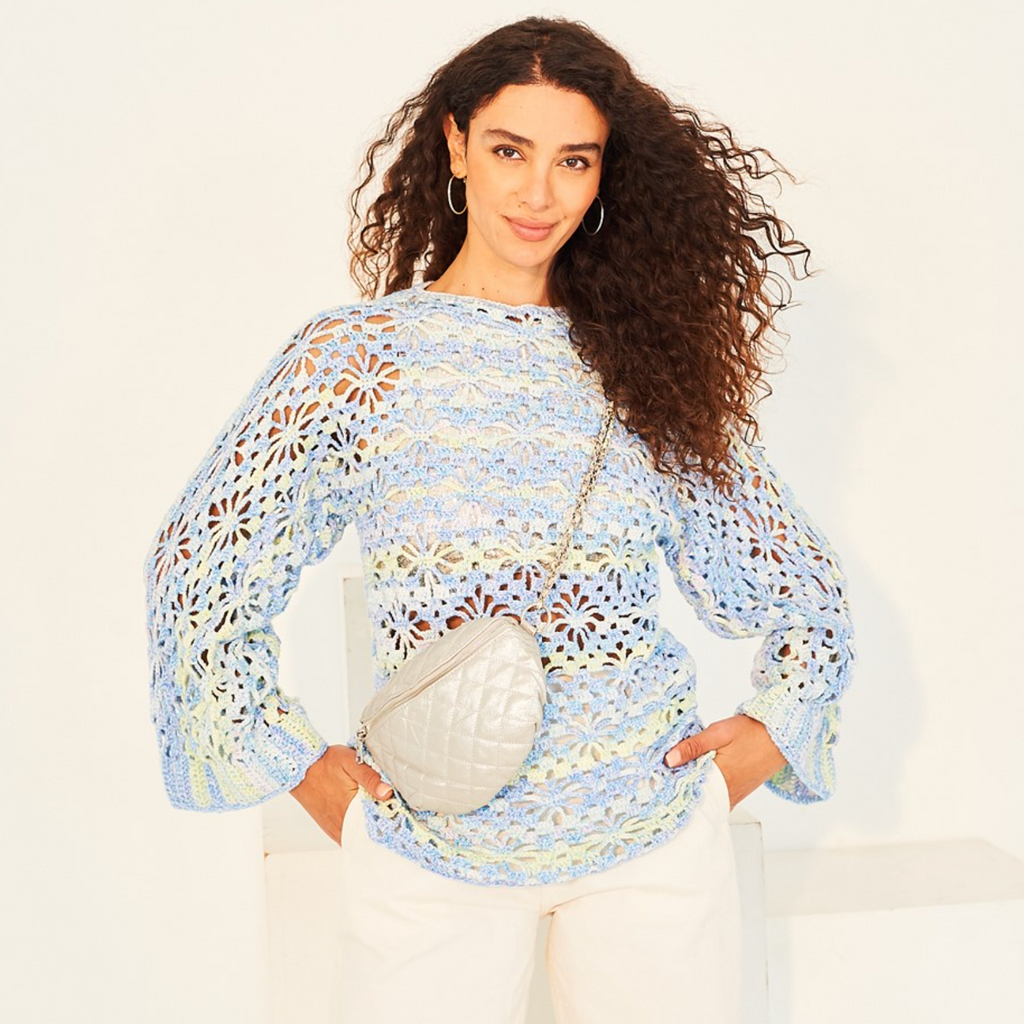 Stylecraft Colour Burst DK Pattern 10133 Long Sleeve Crochet Top & Shrug