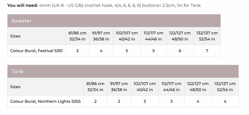 Stylecraft Colour Burst DK Pattern 10134 Crochet Tops
