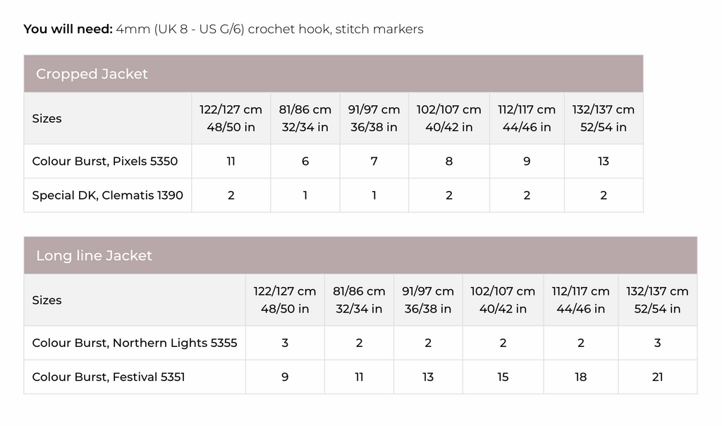 Stylecraft Colour Burst DK Pattern 10135 Crochet Jackets