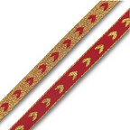 Heart Ribbon Red & Gold 10mm - per metre