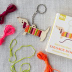 Stitch your own wooden keyring - Sausage Dog