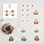 Stitch and Stick Kit : Christmas Angels with Hearts