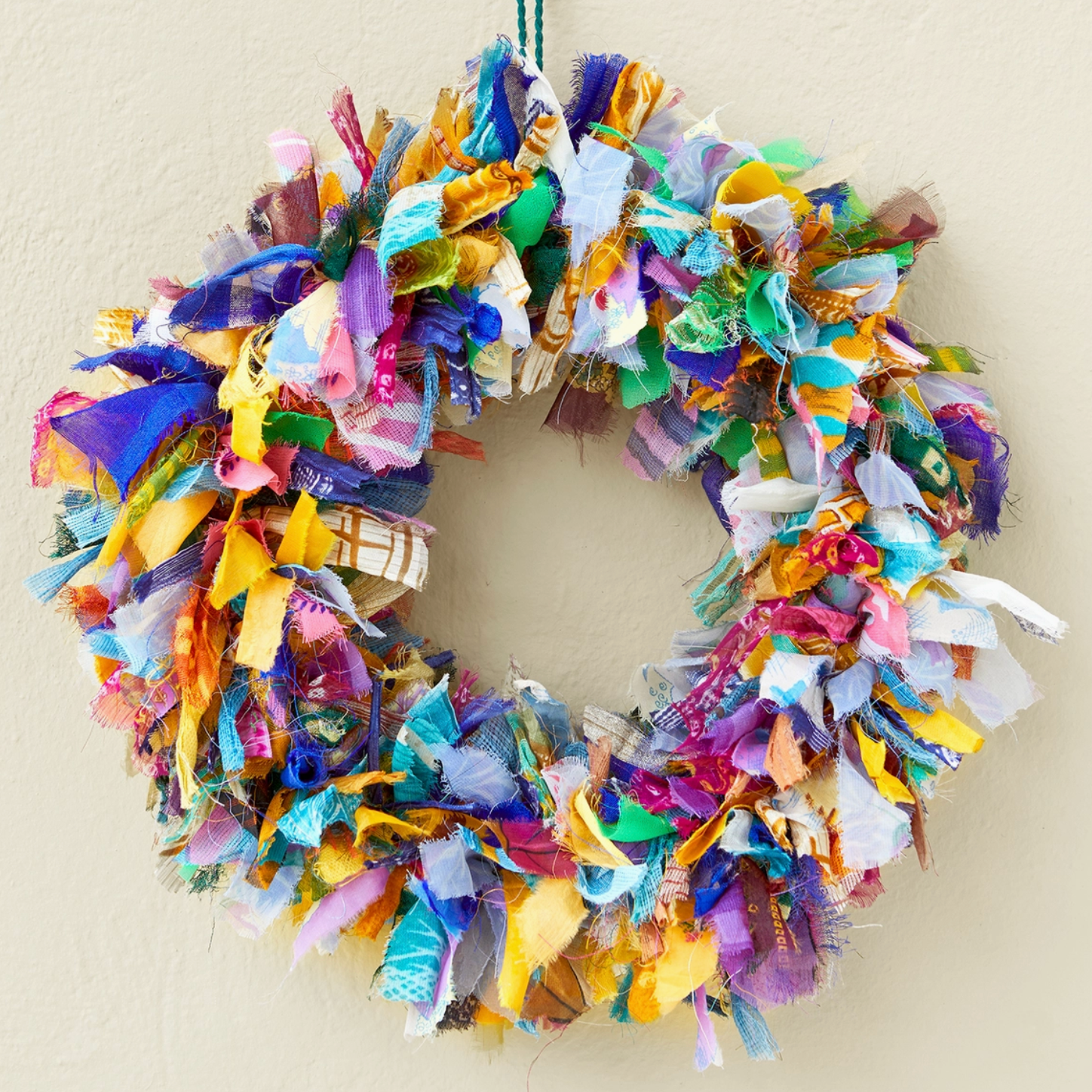 Recycled Sari Wreath - Multicoloured