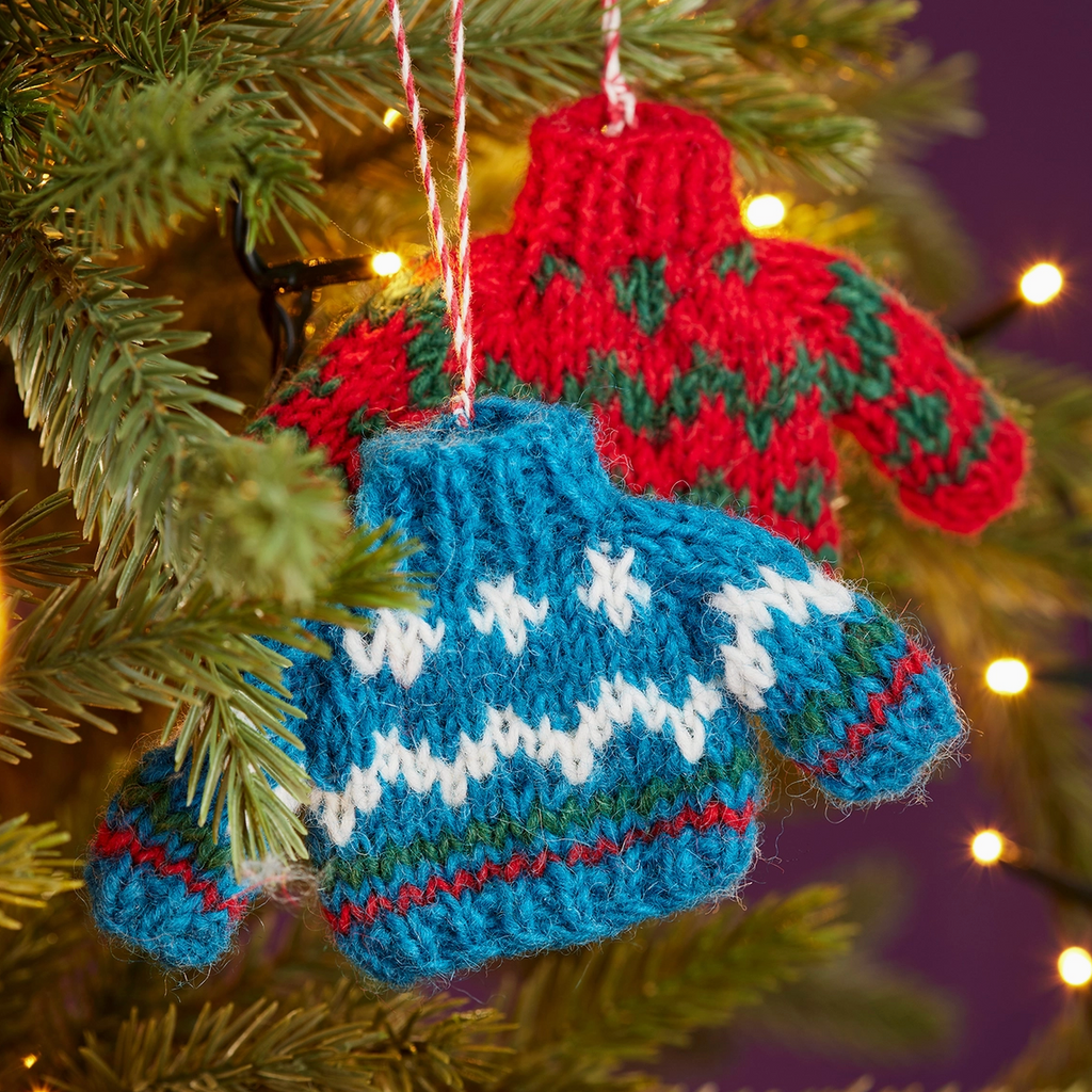 Fairisle Wool Jumper Knitted Decoration : Blue
