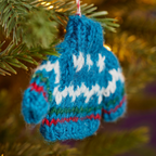 Fairisle Wool Jumper Knitted Decoration : Blue